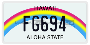 FG694 license plate in Hawaii