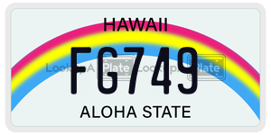 FG749  license plate in HI