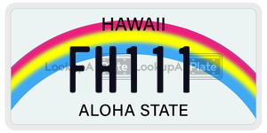 FH111  license plate in HI