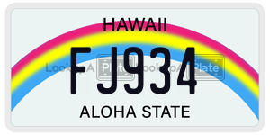 FJ934  license plate in HI