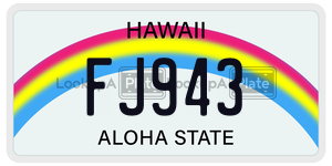 FJ943  license plate in HI