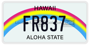 FR837  license plate in HI