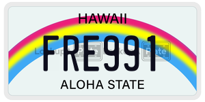 FRE991 license plate in Hawaii
