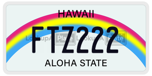 FTZ222 license plate in Hawaii