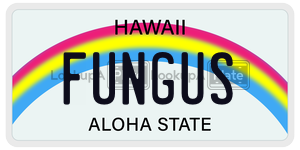 FUNGUS  license plate in HI