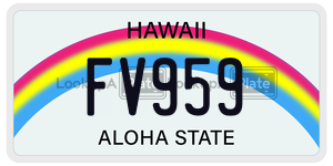 FV959  license plate in HI