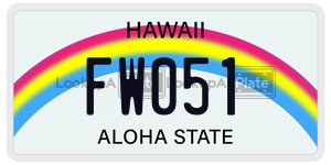FW051  license plate in HI