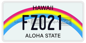FZ021  license plate in HI