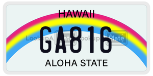 GA816  license plate in HI