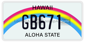 GB671  license plate in HI