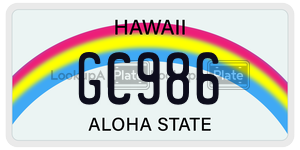 GC986  license plate in HI