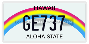 GE737  license plate in HI
