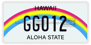 GG012  license plate in HI