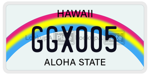 GGX005  license plate in HI
