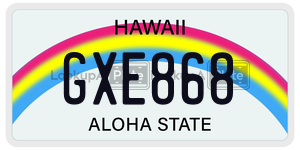 GXE868  license plate in HI