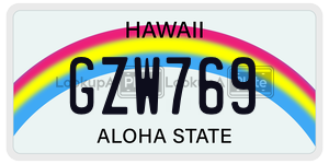 GZW769  license plate in HI