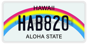 HAB820 license plate in Hawaii