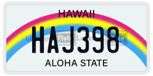 HAJ398  license plate in HI