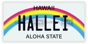 HALLEI  license plate in HI