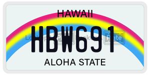 HBW691  license plate in HI
