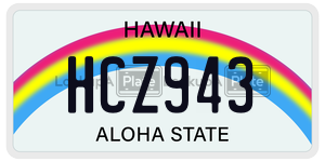 HCZ943  license plate in HI