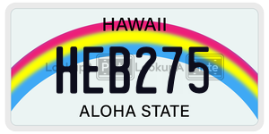 HEB275  license plate in HI
