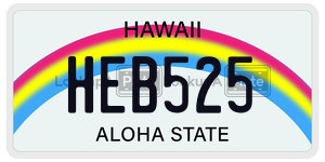 HEB525  license plate in HI