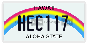 HEC117  license plate in HI