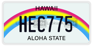 HEC775  license plate in HI
