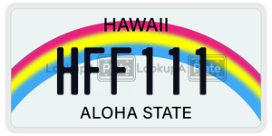 HFF111 license plate in Hawaii