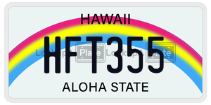 HFT355 license plate in Hawaii