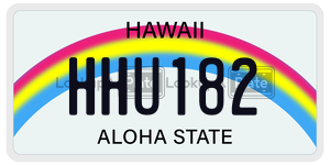 HHU182  license plate in HI