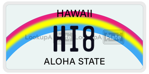 HI8  license plate in HI