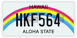 HKF564 license plate in Hawaii