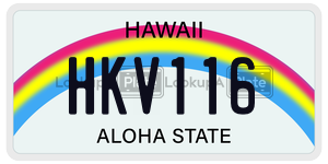 HKV116  license plate in HI