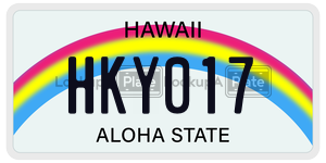HKY017  license plate in HI