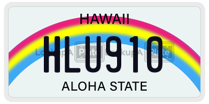 HLU910 license plate in Hawaii