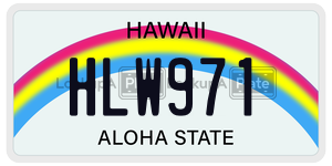 HLW971  license plate in HI