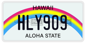 HLY909 license plate in Hawaii