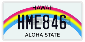HME846  license plate in HI