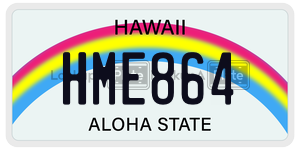 HME864  license plate in HI