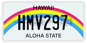 HMV297  license plate in HI