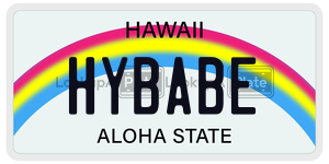 HYBABE  license plate in HI