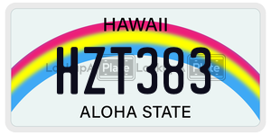 HZT383  license plate in HI