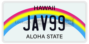 JAV99 license plate in Hawaii