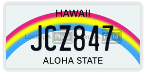 JCZ847  license plate in HI