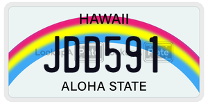 JDD591 license plate in Hawaii