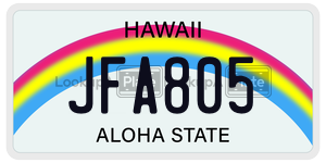 JFA805  license plate in HI