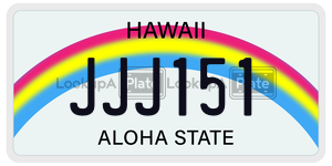 JJJ151  license plate in HI
