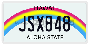 JSX848  license plate in HI